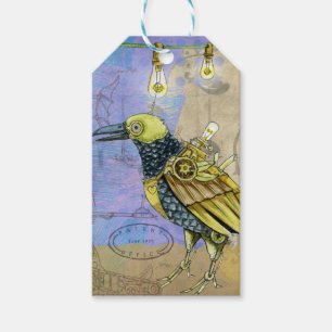 Steampunk Mechanical Bird Engineering Father's Day Gift Tags