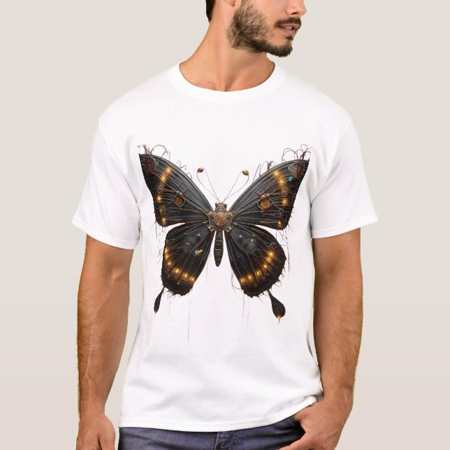 Steampunk Mechanical Butterfly Graphic T-Shirt - G (Front)