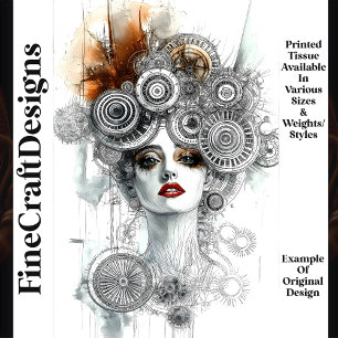 Steampunk Mechanical Elegant Woman N1 Decoupage Tissue Paper