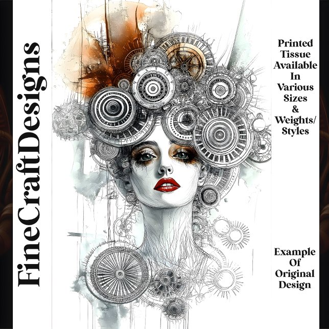 Steampunk Mechanical Elegant Woman N1 Decoupage Tissue Paper (Creator Uploaded)