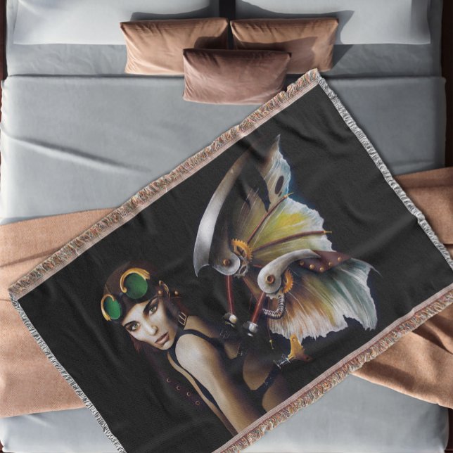 steampunk Mechanical Fairy Throw Blanket (Creator Uploaded)
