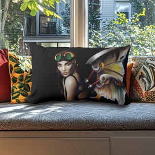 Steampunk Mechanical Fairy Wings Goggles  Lumbar Cushion