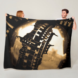Steampunk Mechanical Gears Fleece Blanket