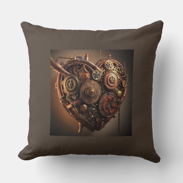 Steampunk Mechanical Heart Cushion (Front)