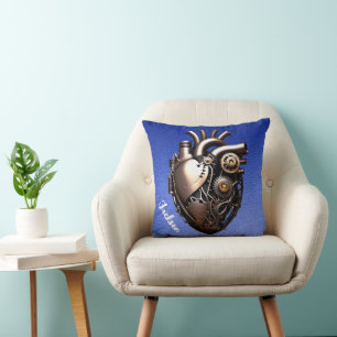  Steampunk Mechanical Heart Cushion