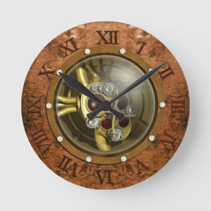 Steampunk Mechanical Heart Round Clock