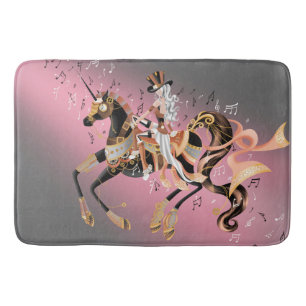 Steampunk Mechanical Horse & Lady Bath Mat