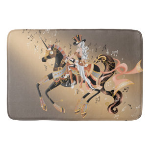 Steampunk Mechanical Horse & Lady Bath Mat