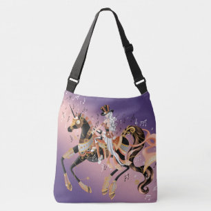 Steampunk Mechanical Horse & Lady Crossbody Bag