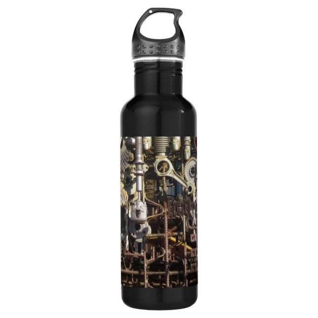 Steampunk mechanical machinery machines 710 ml water bottle (Front)