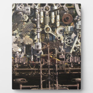 Steampunk mechanical machinery machines plaque
