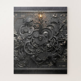 ​Steampunk Mechanical Map Jigsaw Puzzle