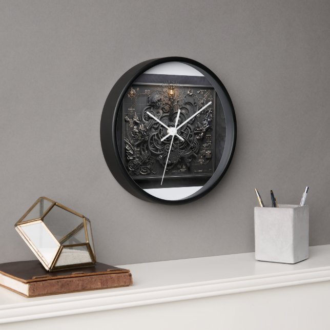 Steampunk Mechanical Map Wall Clock (Office)