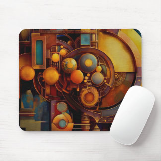 Steampunk Mechanical Orb Composition Mouse Pad