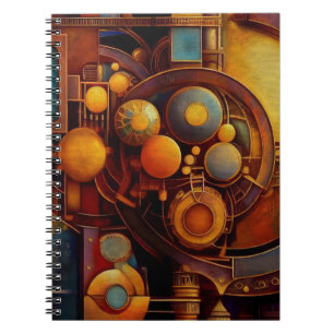 Steampunk Mechanical Orb Composition Notebook