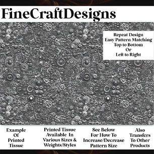 Steampunk Mechanical Pattern Grey BN3 Decoupage Tissue Paper