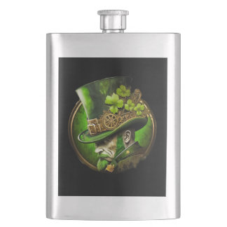 Steampunk Mechanical Top Hat St. Patrick’s Day Man Hip Flask