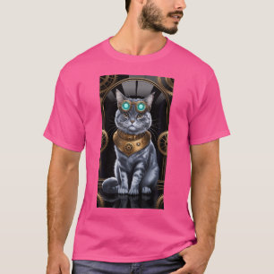 Steampunk Mediaeval Fantasy Cat Culture Victorian T-Shirt