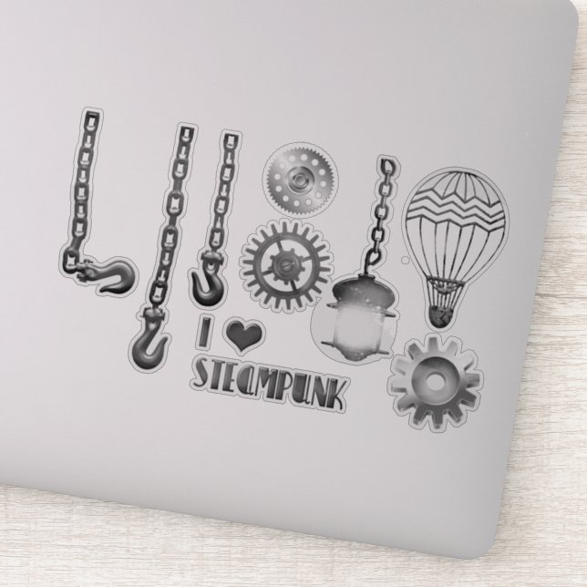 Steampunk metal chains gears vintage antique (Detail)