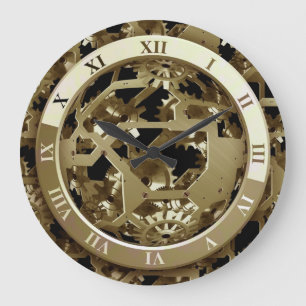 Steampunk Metal Clock Gears Abstract