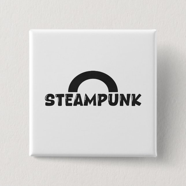 Steampunk Minimalist Design Button (Front)