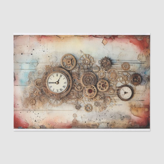 Steampunk Mixed Media Tissue Paper (Front)