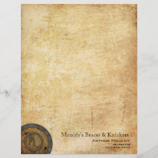 Steampunk Monogram Antique M Custom Letterhead
