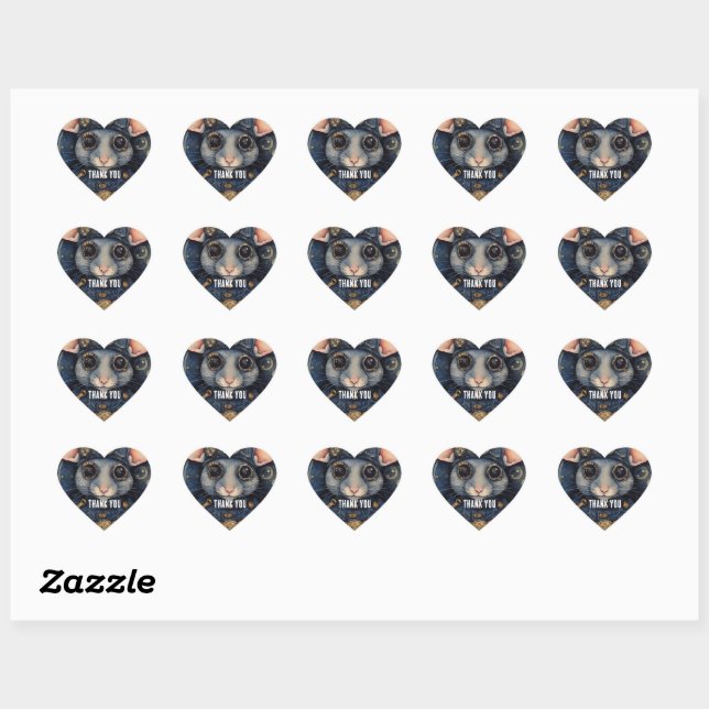 Steampunk Mouse Captain Flicker Heart Sticker (Sheet)