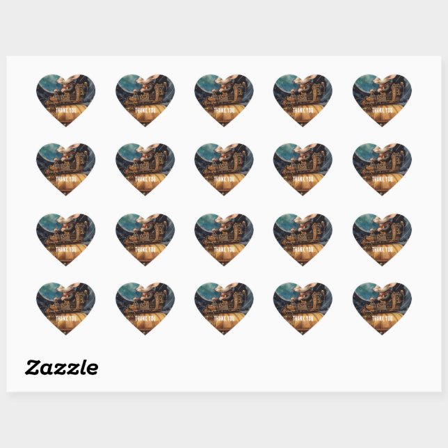 Steampunk Mouse Captain Squeaky Heart Sticker (Sheet)