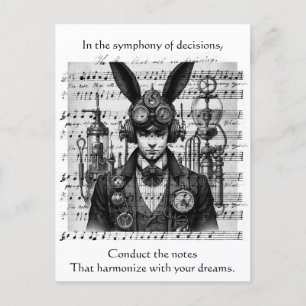 Steampunk Music Man Postcard