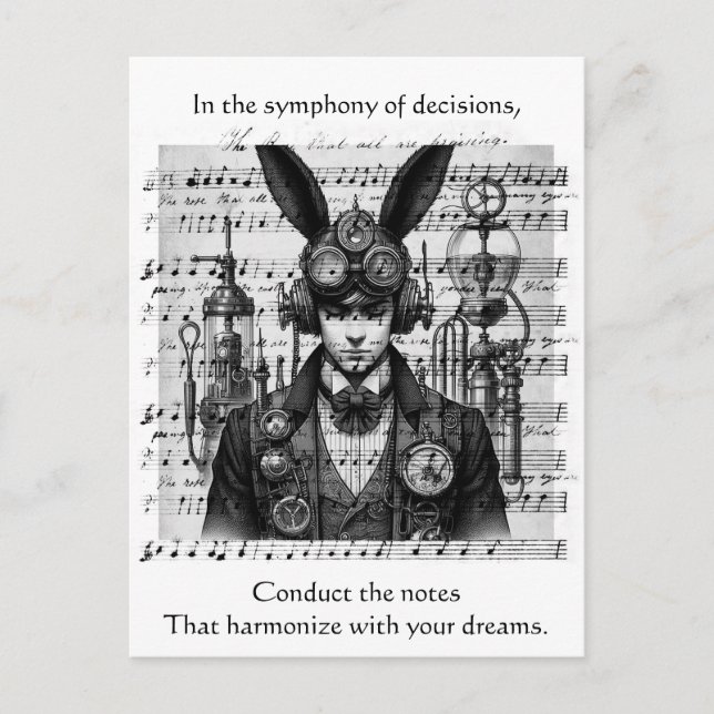 Steampunk Music Man Postcard (Front)