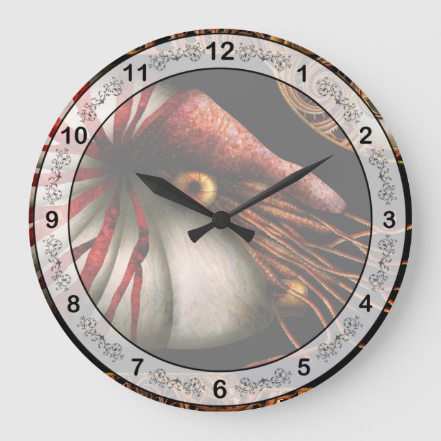 Steampunk - Nautilus - Coming out of your shell Large Clock (Front)