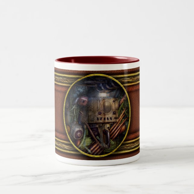 Steampunk - Naval - The comm station Two-Tone Coffee Mug (Center)