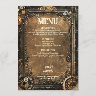 Steampunk Noir Affair Wedding Menu