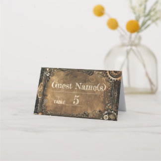 Steampunk Noir Affair Wedding Place Card