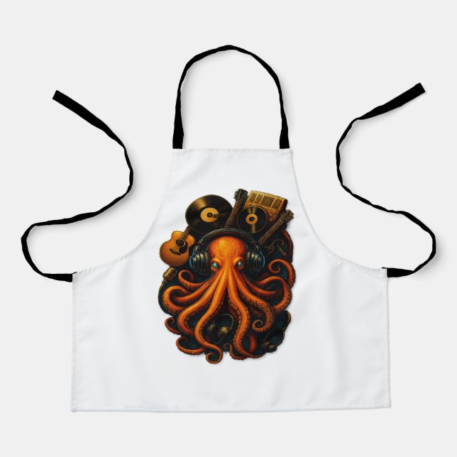 “Steampunk Octopus Apron – Artistic Cooking Gift f (Front)