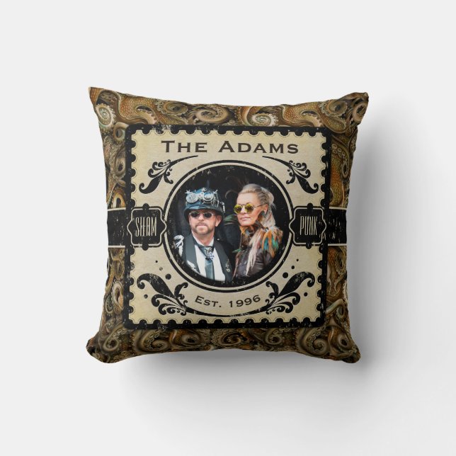 Steampunk Octopus Brown Victorian Anniversary Cushion (Front)