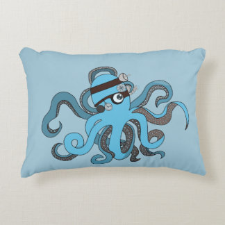 Steampunk octopus decorative cushion