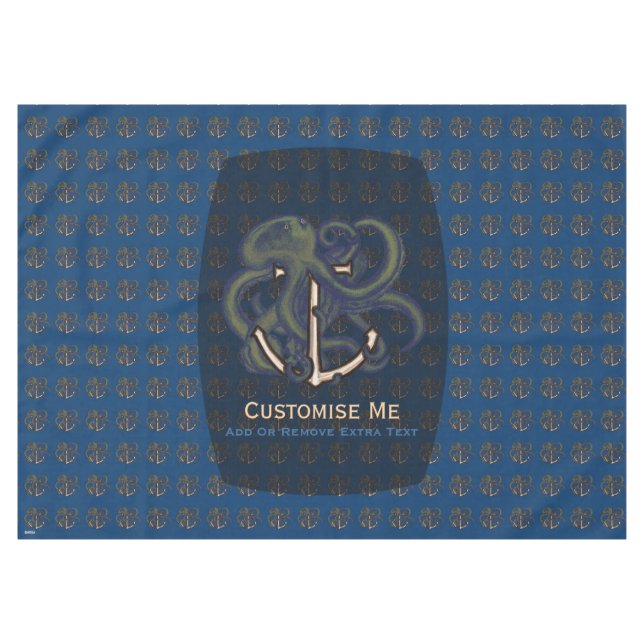 Steampunk Octopus Over Anchor Tablecloth (Front (Horizontal))