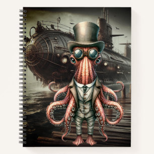 Steampunk Octopus Spiral Notebook
