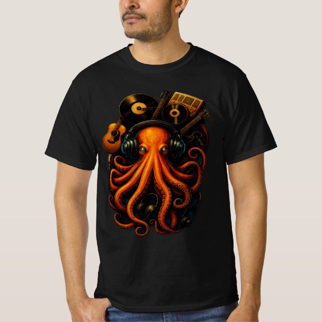 Steampunk Octopus T-Shirt – Music & Fantasy Art Te (Front)