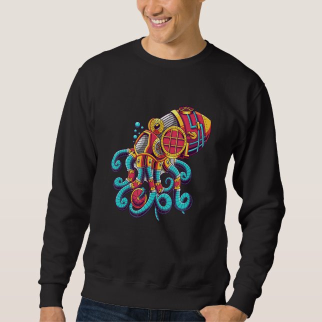Steampunk  Octopus Wildlife Sweatshirt (Front)