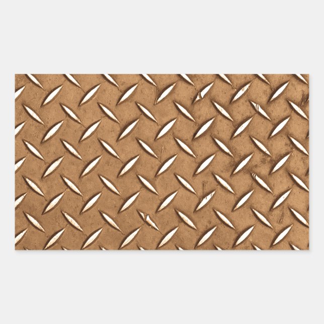 Steampunk Old Brass Plating Metal Effect Rectangular Sticker (Front)