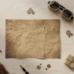 Steampunk Old gears Industrial Vintage Tissue Paper