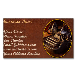 Steampunk - Oliver's typing machine Magnetic Business Card