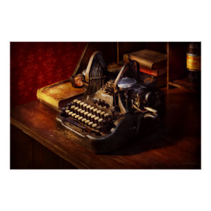 Steampunk - Oliver's typing machine Poster