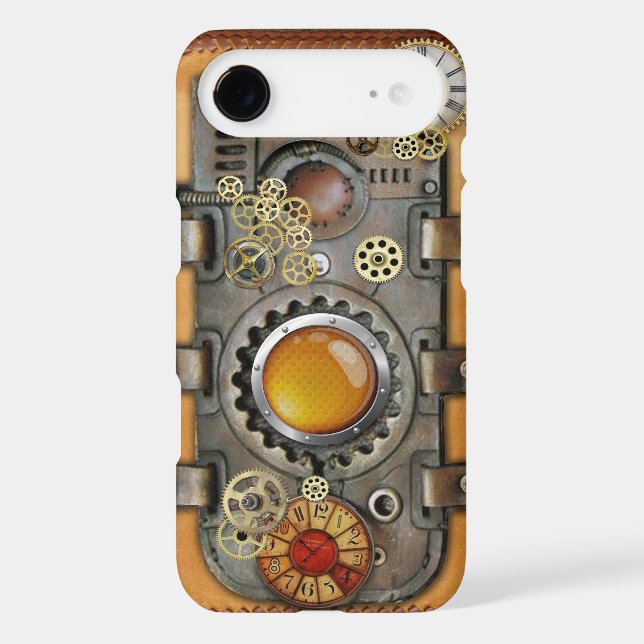 Steampunk on Leather Case-Mate iPhone Case (Back)