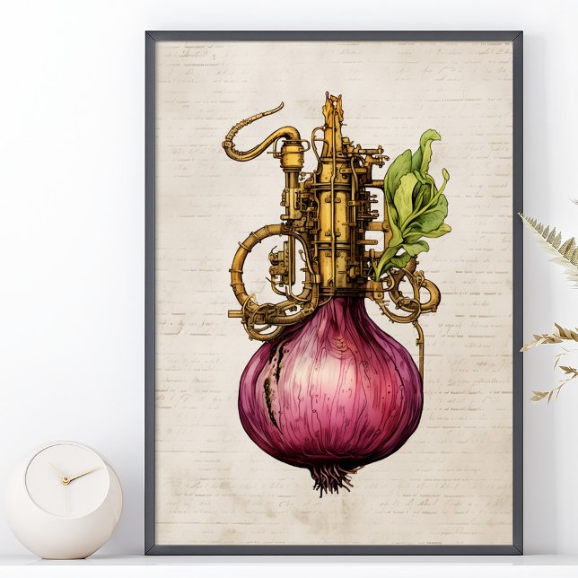 Steampunk Onion, kitchen Poster (Creator Uploaded)