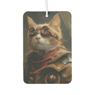 Steampunk Orange Cat Funny Gift Air Freshener