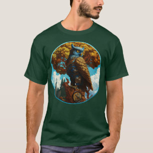 Steampunk Owl by a Tree T-Shirt